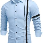 Bellstone Men Striped Casual Men's Solid Cotton Blend Full Sleeve Casual Spread Shirt