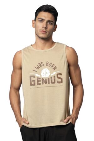 CHKOKKO Tank Tops Sleeveless T-Shirt for Men Cotton Gym Wear Vest Graphic Printed Stylish Round Neck Running Sando for Sports Workout Fitness & Casual or Beach Wear