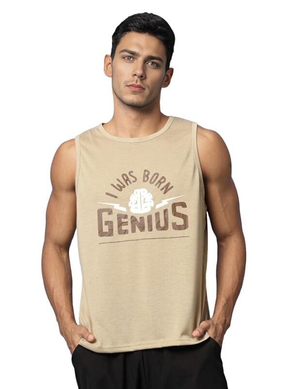 CHKOKKO Tank Tops Sleeveless T-Shirt for Men Cotton Gym Wear Vest Graphic Printed Stylish Round Neck Running Sando for Sports Workout Fitness & Casual or Beach Wear