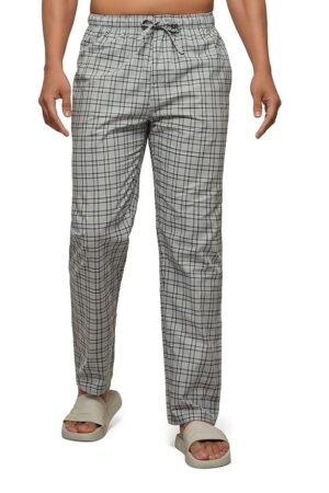 XYXX Men's Checkmate 100% Super Combed Cotton Casual Style Pyjamas With Dual Side Pockets And No Marks Waistband