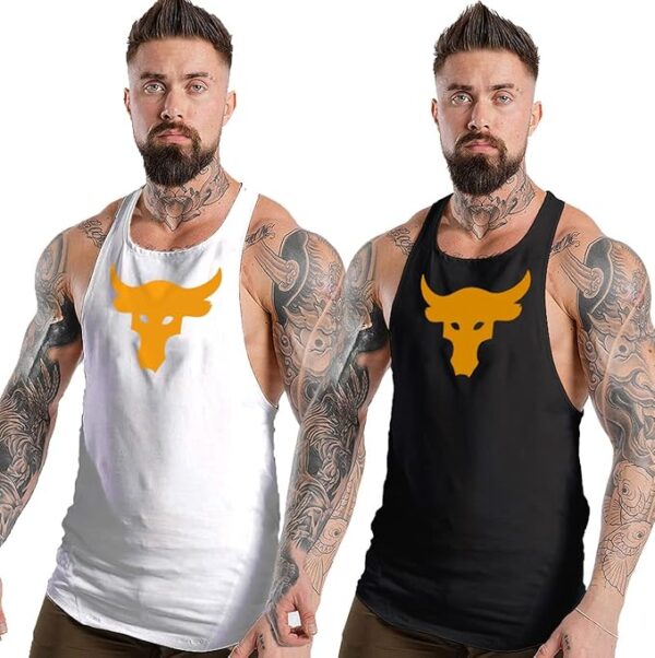 JUARI BE A GENTLEMAN Men's Cotton Round Neck, Sleeveless, Super Combed Gym Vest