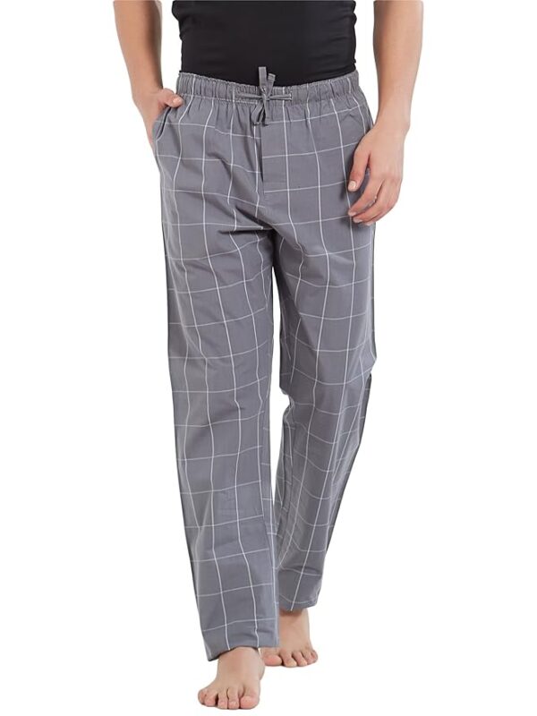 XYXX Men's Checkmate 100% Super Combed Cotton Casual Style Pyjamas With Dual Side Pockets And No Marks Waistband